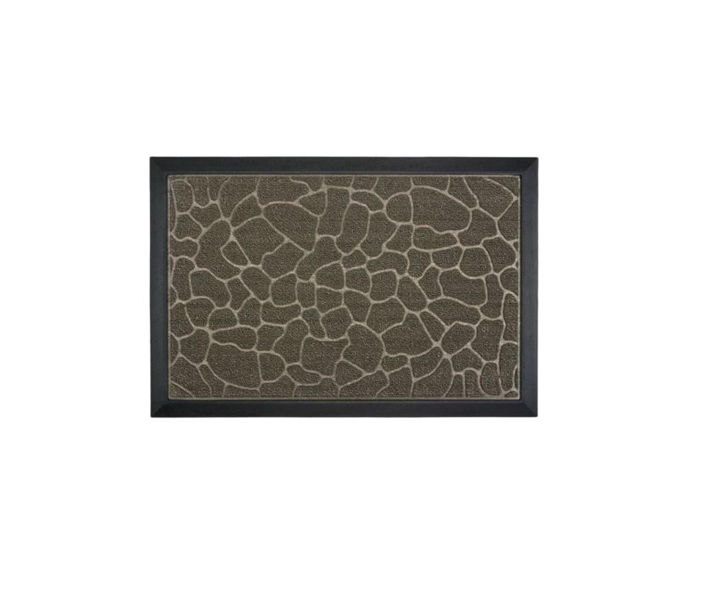 SİYAH KABARTMALI KAPI ÖNÜ PASPASI 60X40CM