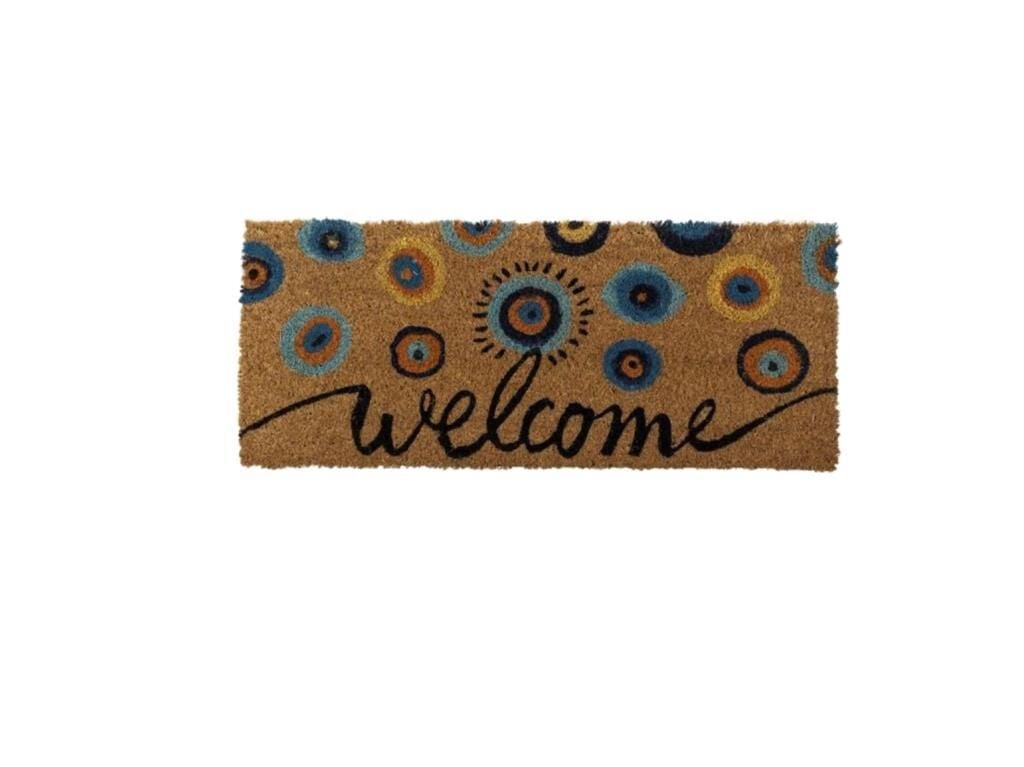 BEJ NAZAR BONCUKLU KAPI ÖNÜPASPASI 60X25CM