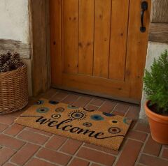 BEJ NAZAR BONCUKLU KAPI ÖNÜPASPASI 60X25CM