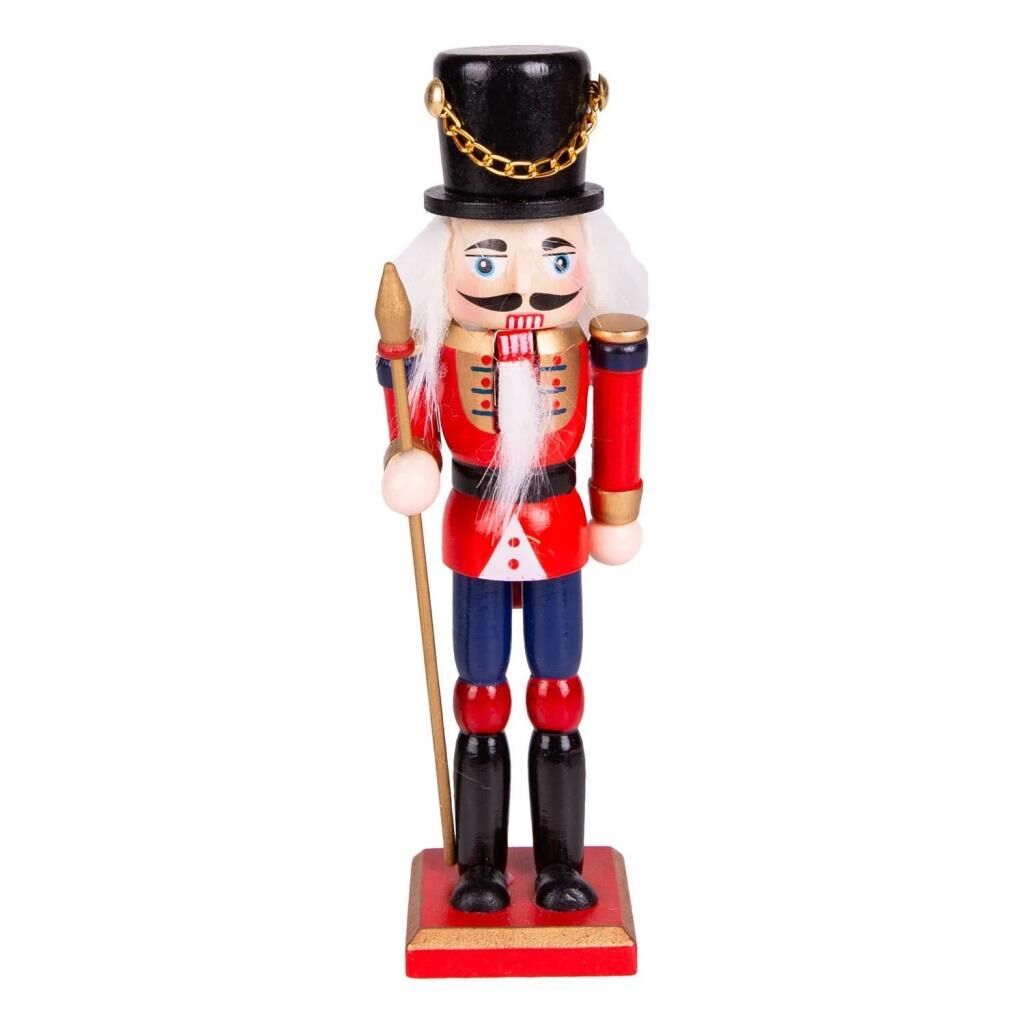 KIRMIZI MAVİ ŞAPKALI KURŞUN ASKER NOEL DEKOR 18CM