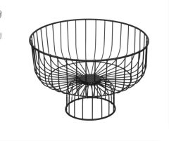 SİYAH METAL AYAKLI BOL KASE 28X19CM