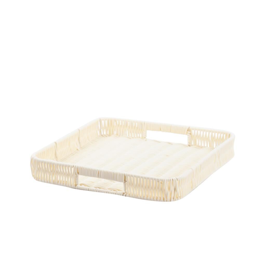 SENTETİK HASIR KREM KARE TEPSİ 35CM