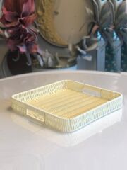 SENTETİK HASIR KREM KARE TEPSİ 35CM