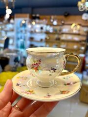 SEDEF AYAKLI TEK KİŞİLİK TÜRK KAHVESİ FİNCANI