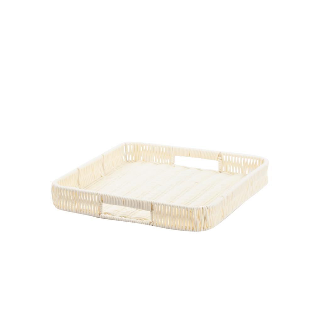 SENTETİK HASIR KREM KARE TEPSİ 30CM