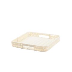 SENTETİK HASIR KREM KARE TEPSİ 30CM