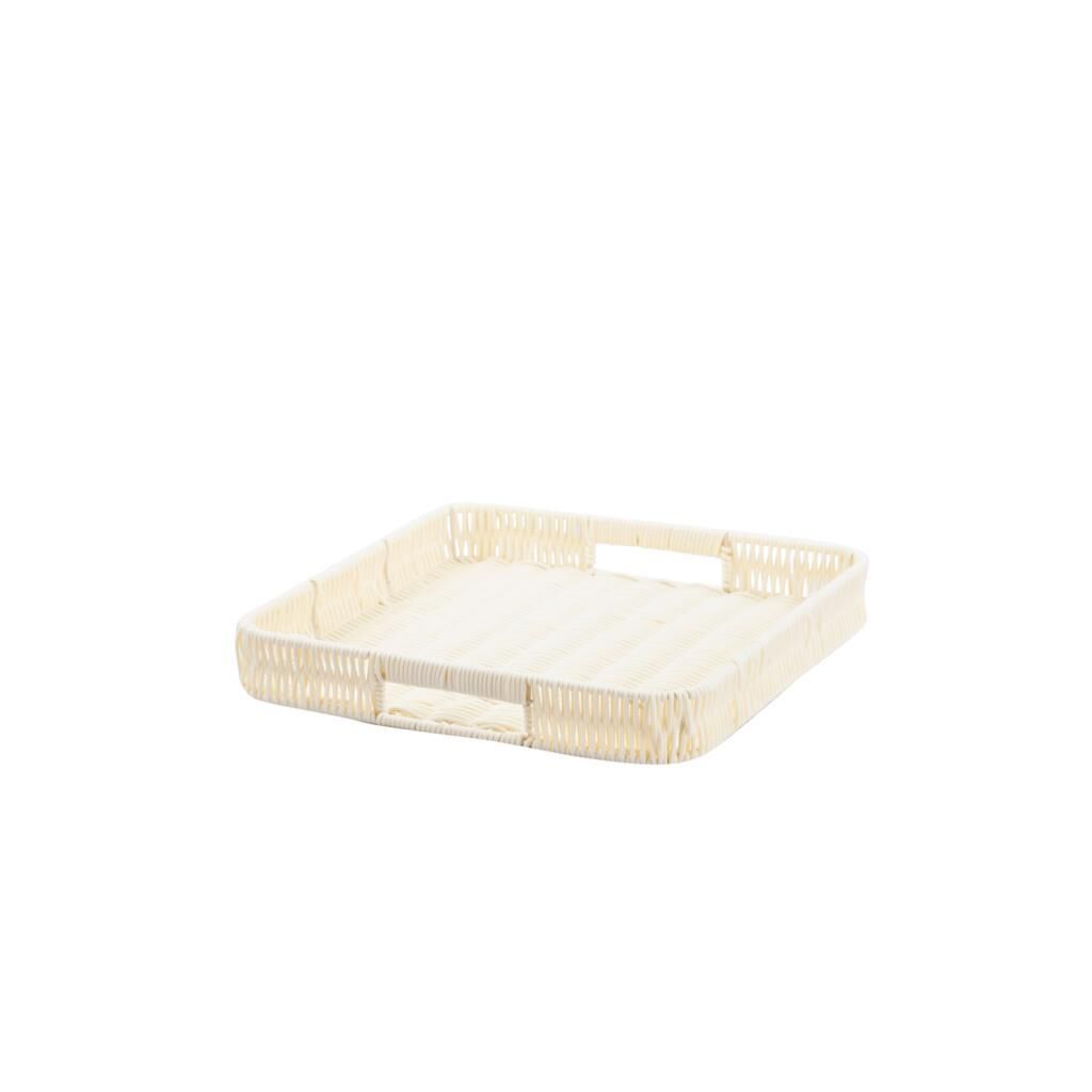 SENTETİK HASIR KREM KARE TEPSİ 25CM