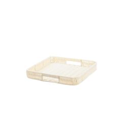 SENTETİK HASIR KREM KARE TEPSİ 25CM