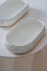 BIANCO LINEA OVAL DERİN KAYIK TABAK 18X35CM