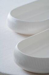 BIANCO LINEA OVAL DERİN KAYIK TABAK 18X35CM