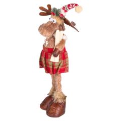 KIRMIZI KADIN GEYİK NOEL DEKOR 20X15X60CM
