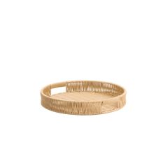 SENTETİK HASIR BEJ YUVARLAK TEPSİ 25CM