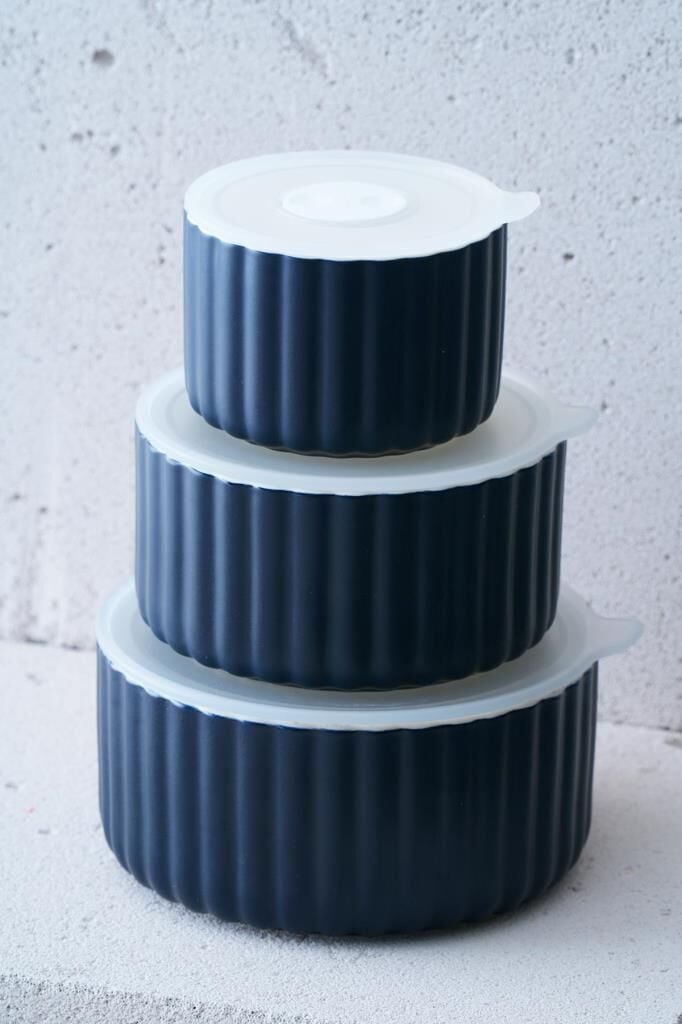 BLUSH LACİVERT 3'LÜ SAKLAMA KABI