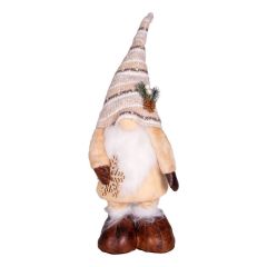 KAHVERENGİ CÜCE UZAYAN BACAKLI NOEL DEKOR 21X15X83CM