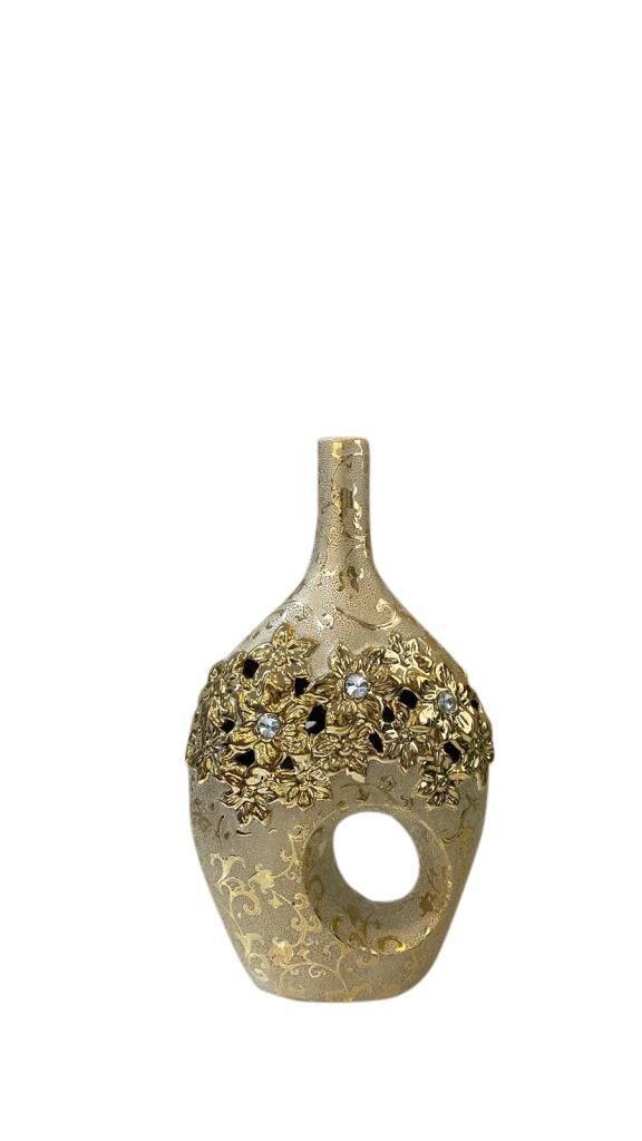 SAL723 GOLD TAŞLI DELİKLİ VAZO