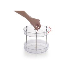 ELPİDA ŞEFFAF İKİ KATLI DÖNER RAF