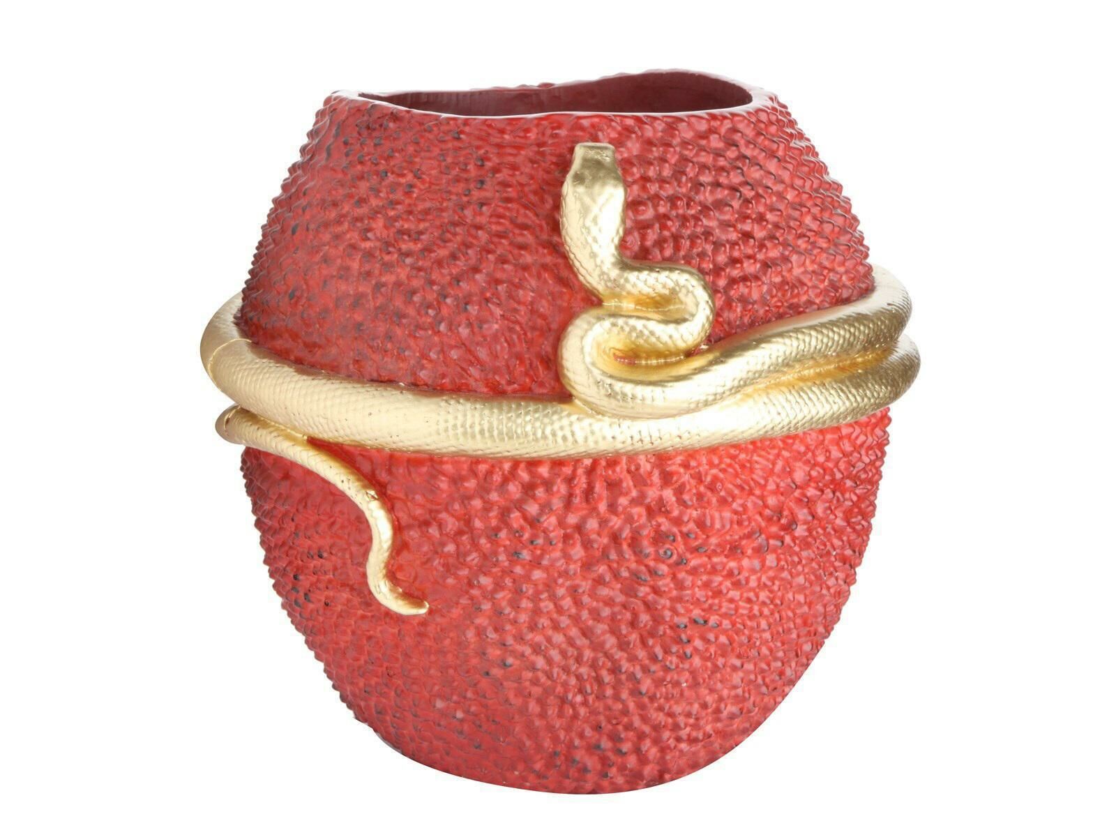 KIRMIZI ALTIN YILAN FİGÜRLÜ KAPAKSIZ KÜP 30CM