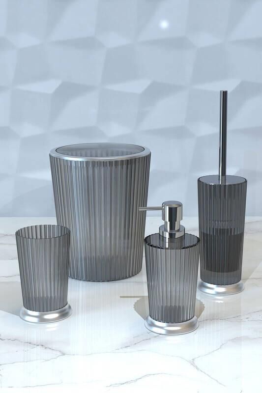 NELY ŞEFFAF SİYAH 4'LÜ BANYO SETİ