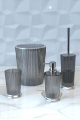 NELY ŞEFFAF SİYAH 4'LÜ BANYO SETİ