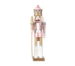 PEMBE ALTIN NOEL KURŞUN ASKER DEKOR 38CM