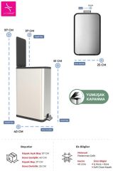 DİKDÖRTGEN PASLANMAZ ÇÖP KOVASI 40LT INOX