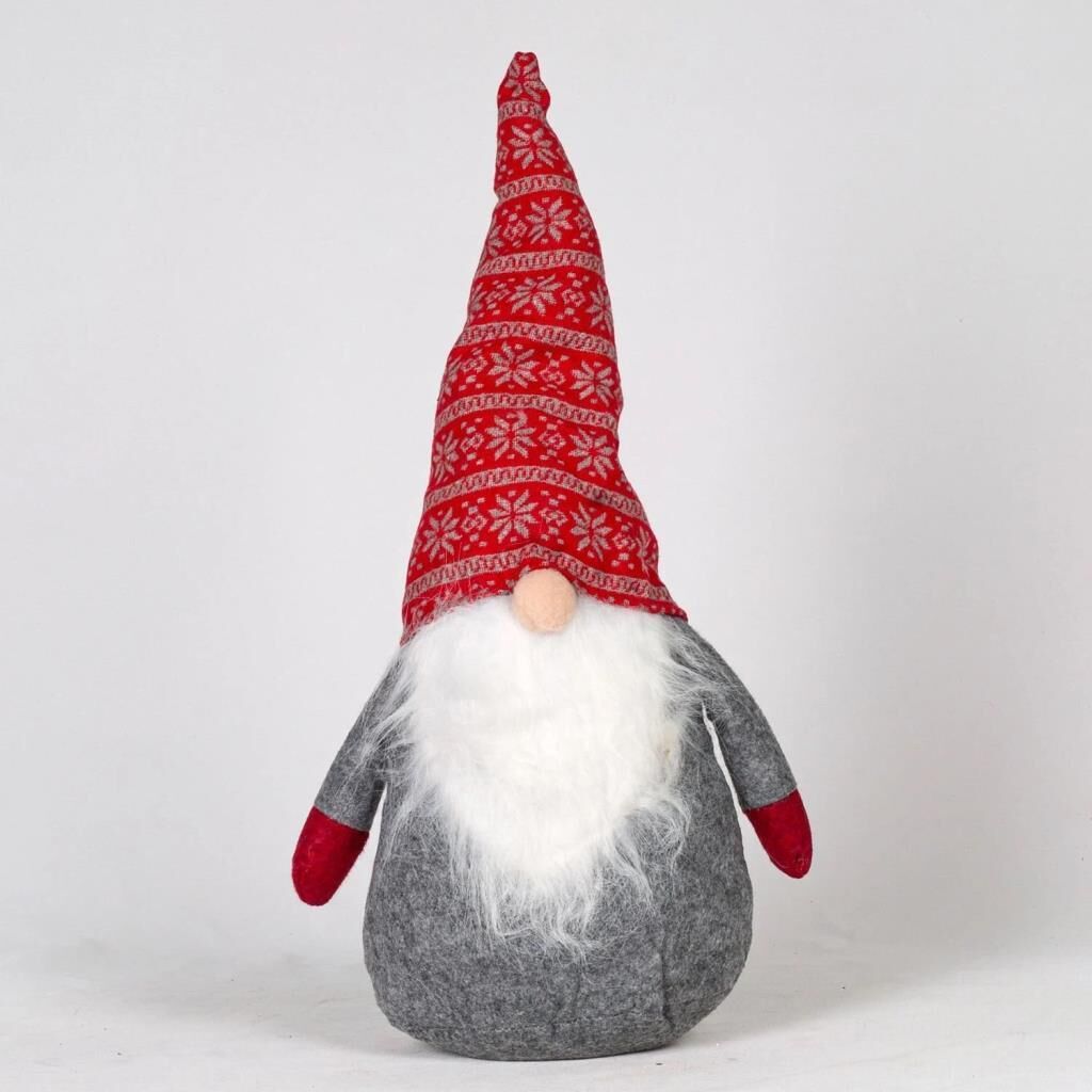 KIRMIZI GRİ CÜCE NOEL DEKOR 40CM