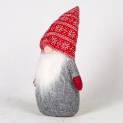 KIRMIZI GRİ CÜCE NOEL DEKOR 40CM