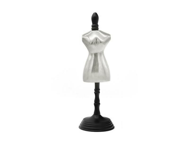SİYAH GÜMÜŞ METAL KADIN BİBLO/DEKOR 37CM