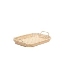 SENTETİK HASIR BEJ DİKDÖRTGEN TEPSİ 36X25CM