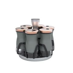 GRİ BAKIR 7 PARÇA DÖNER BAHARAT SET