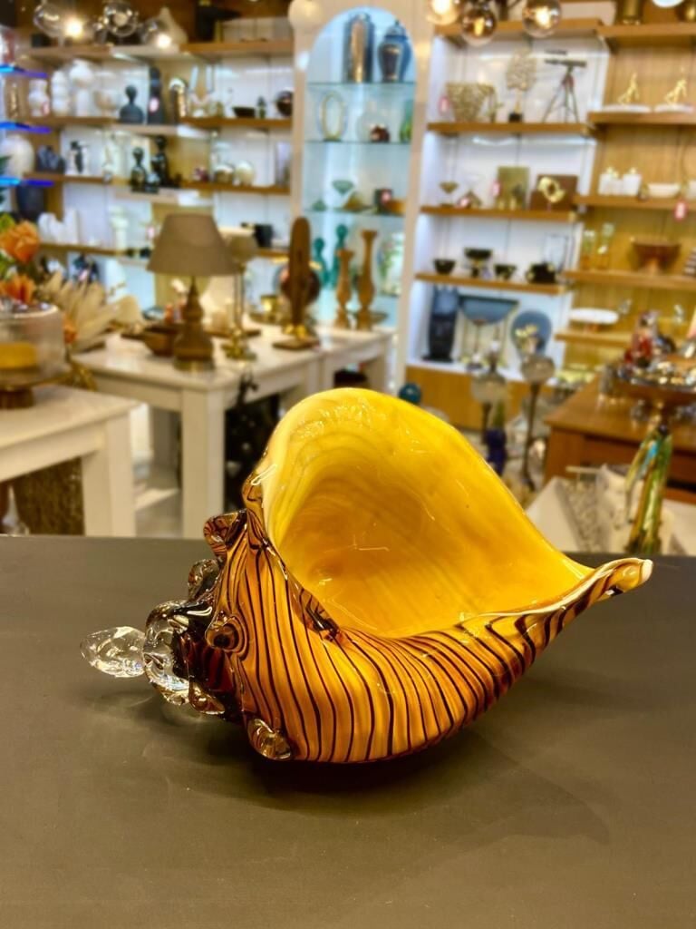 KRİSTAL CAM DENİZ KABUĞU DEKOR 23X12CM