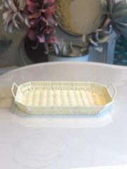 SENTETİK HASIR KREM DİKDÖRTGEN TEPSİ 43X29CM