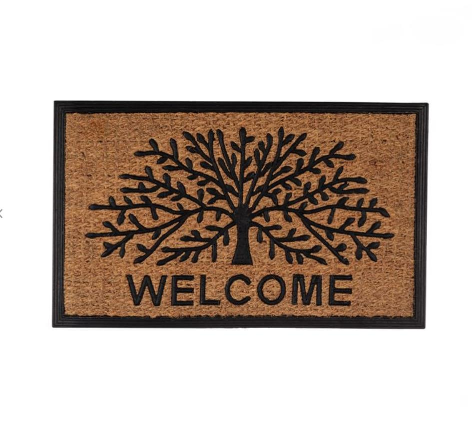 SİYAH BEJ AĞAÇ DESEN KAPI ÖNÜ PASPAS 75X45CM