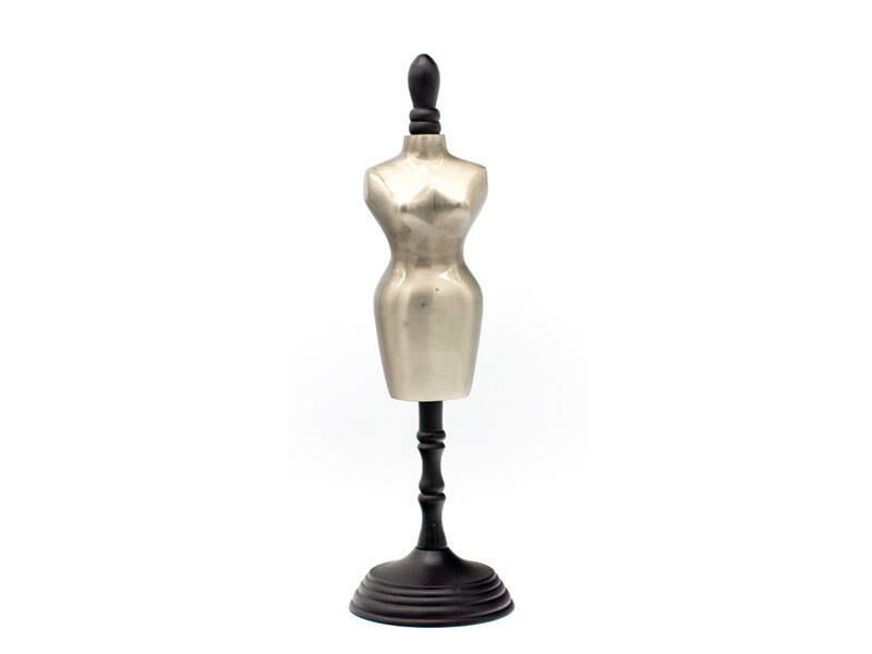 SİYAH GÜMÜŞ METAL KADIN BİBLO/DEKOR 37CM