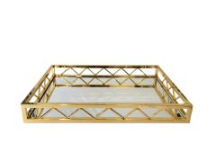 ZİGZAG ALTIN TEPSİ 40cm