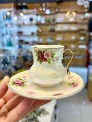 PEMBE SEDEFLİ 6 KİŞİLİK TÜRK KAHVESİ FİNCANI