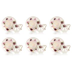 PEMBE SEDEFLİ 6 KİŞİLİK TÜRK KAHVESİ FİNCANI