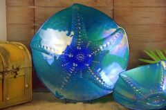 SEDEFLİ MAVİ GÜMÜŞ MEYVELİK 28cm