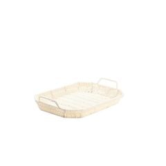 SENTETİK HASIR KREM DİKDÖRTGEN TEPSİ 36X25CM