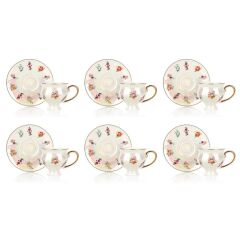 SEDEF AYAKLI 6 KİŞİLİK TÜRK KAHVESİ FİNCANI