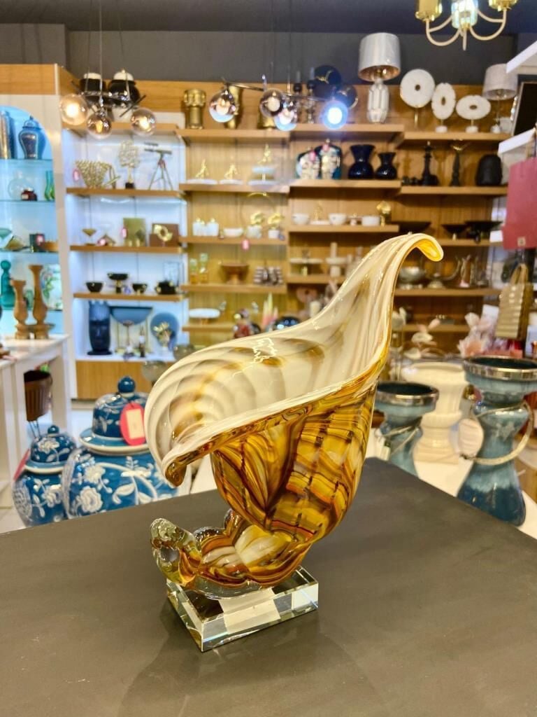 KRİSTAL CAM KAİDELİ İSTİRİDYE DEKOR 14X23CM