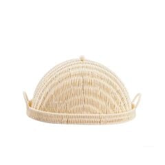 SENTETİK HASIR KREM OVAL KAPAKLI TEPSİ/SUNUMLUK 40X30X23CM