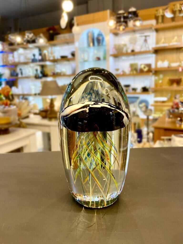 KRİSTAL CAM SİYAH DENİZ ANASI DEKOR 8X14CM