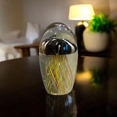 KRİSTAL CAM SİYAH DENİZ ANASI DEKOR 8X14CM