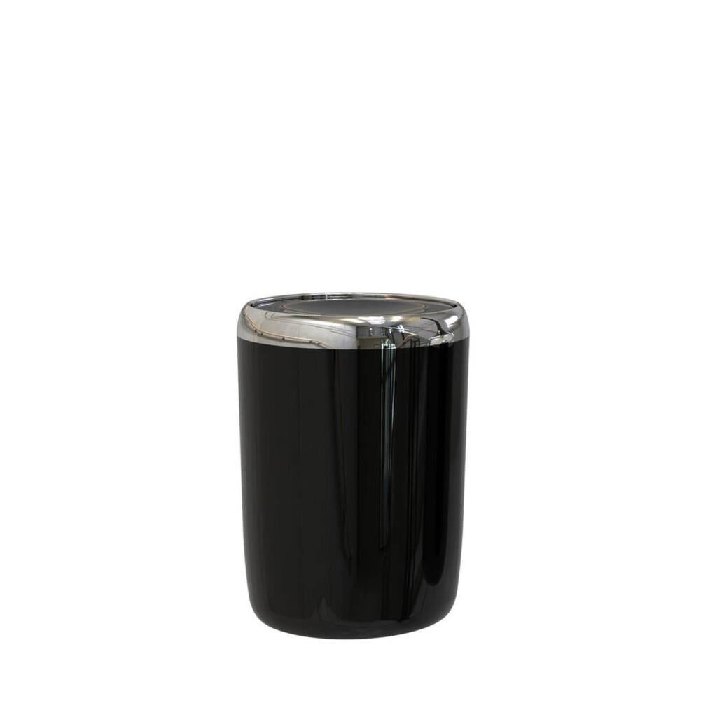 LİMA DEKORLU ÇÖP KOVASI KROM SİYAH