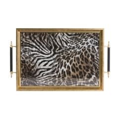 ALTIN LEOPAR TEPSİ 50CM