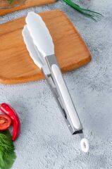 BEYAZ SİLİKON METAL MAŞA 28CM