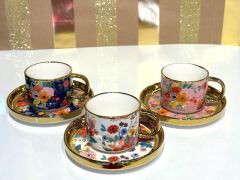 ÇİÇEKLİ 6 KİŞİLİK TÜRK KAHVESİ FİNCANI