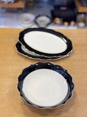 AROW SİYAH 3'LÜ KAYIK TABAK SALATA KASE SETİ