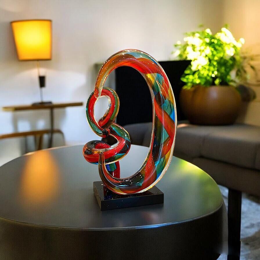 KRİSTAL CAM KARIŞIK RENKLİ DEKOR 18X28CM